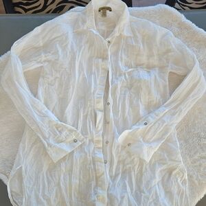 Women's White Button Down Shirt